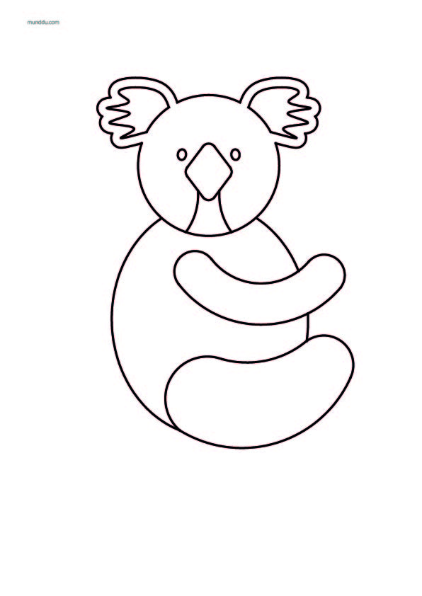Free printable coloring page wild animals koala