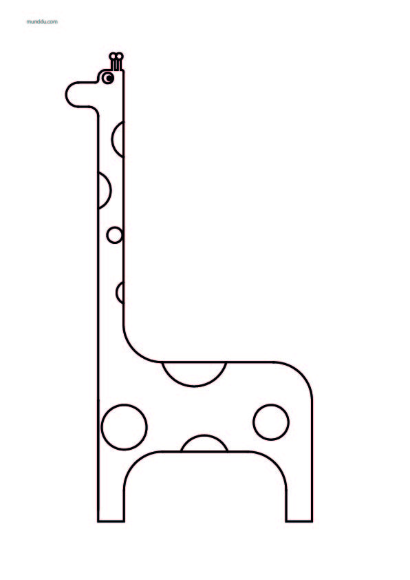 Free printable coloring page wild animals giraffe