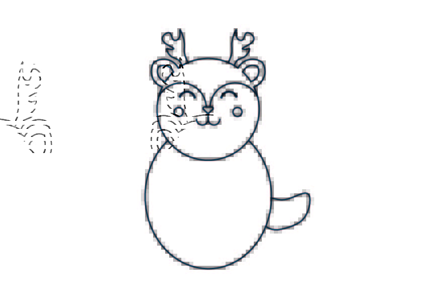 Free printable coloring page woodland animals Deer