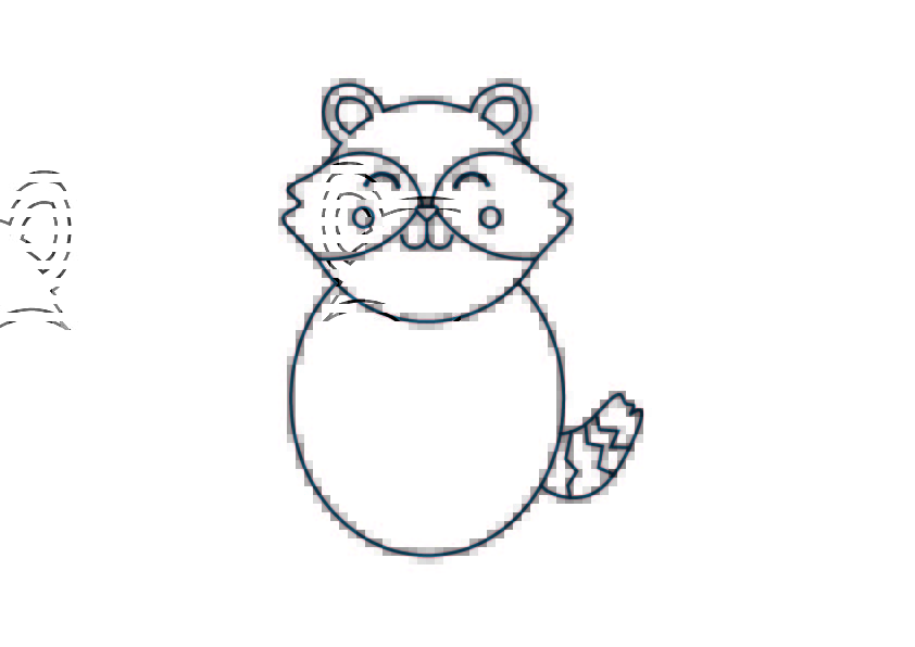 Free printable coloring page woodland animals Racoon