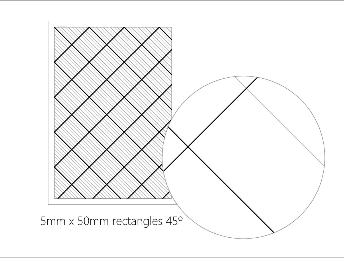 5mm x 50mm rectangled paper 45º&nbsp;(PT050)