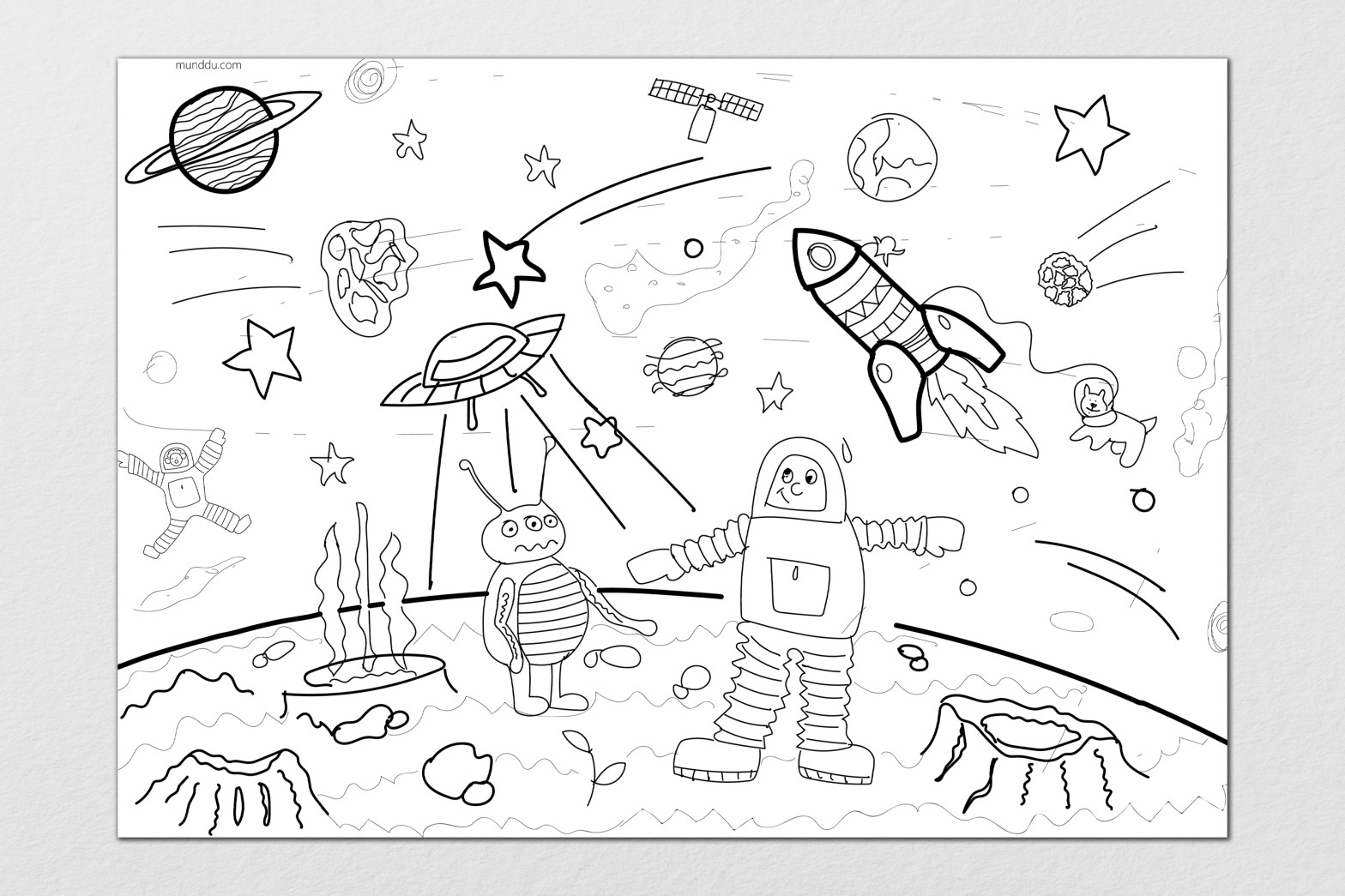 free printable kids placemat space