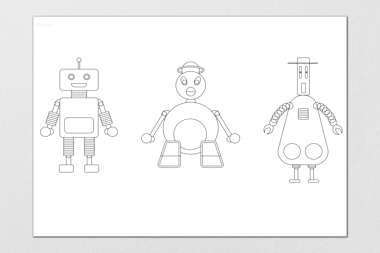 free printable kids placemat robot