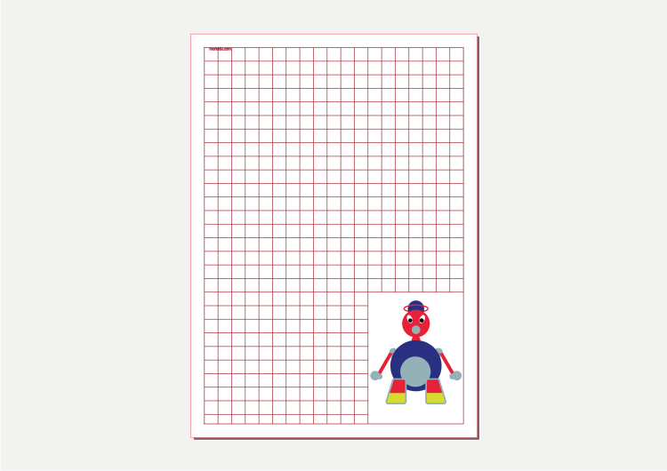 free printable kids stationery robots