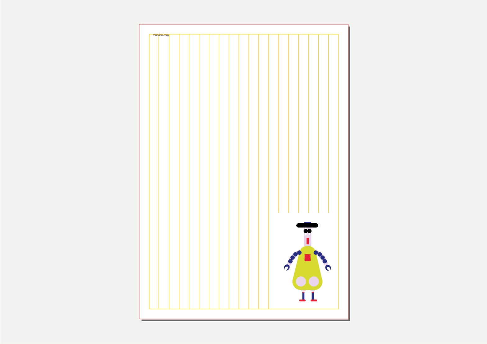 free printable kids stationery robots