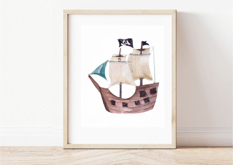 free printable kids wall art pirates