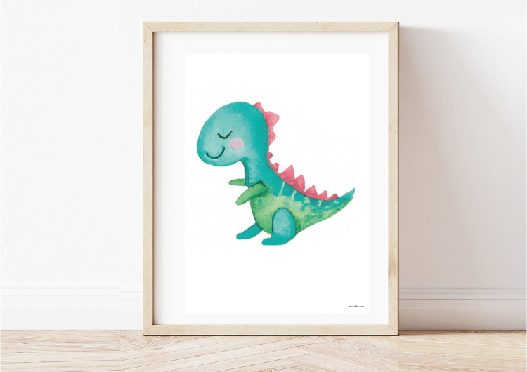 free printable kids wall art dinosaur